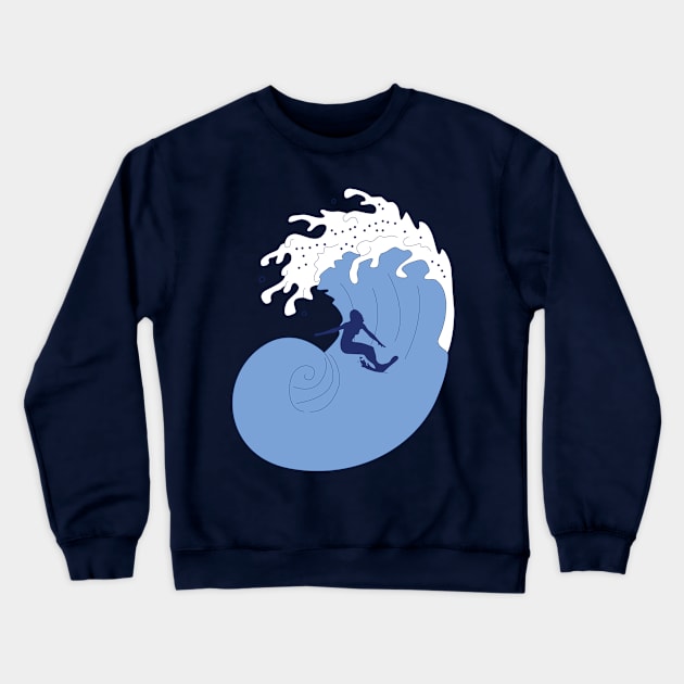 The surfer and the wave Crewneck Sweatshirt by Malikom